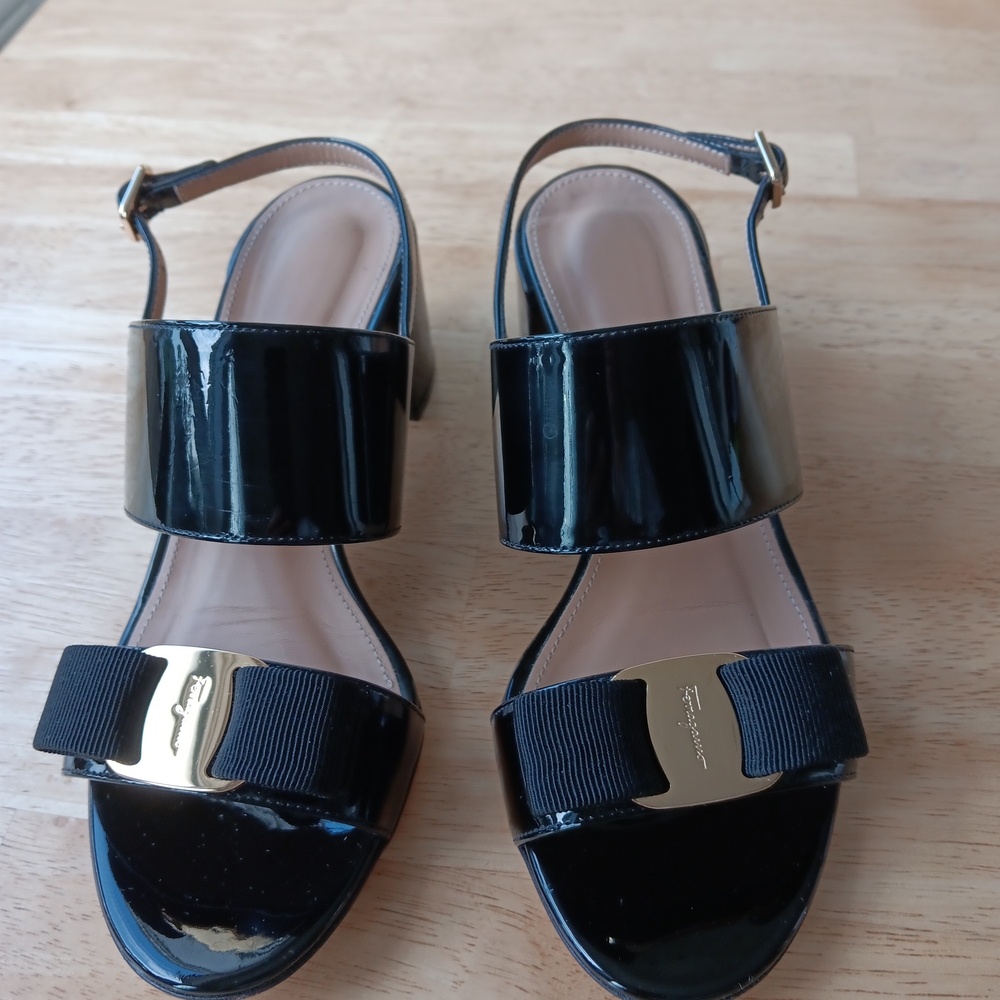 Black Patent Leather Sandals